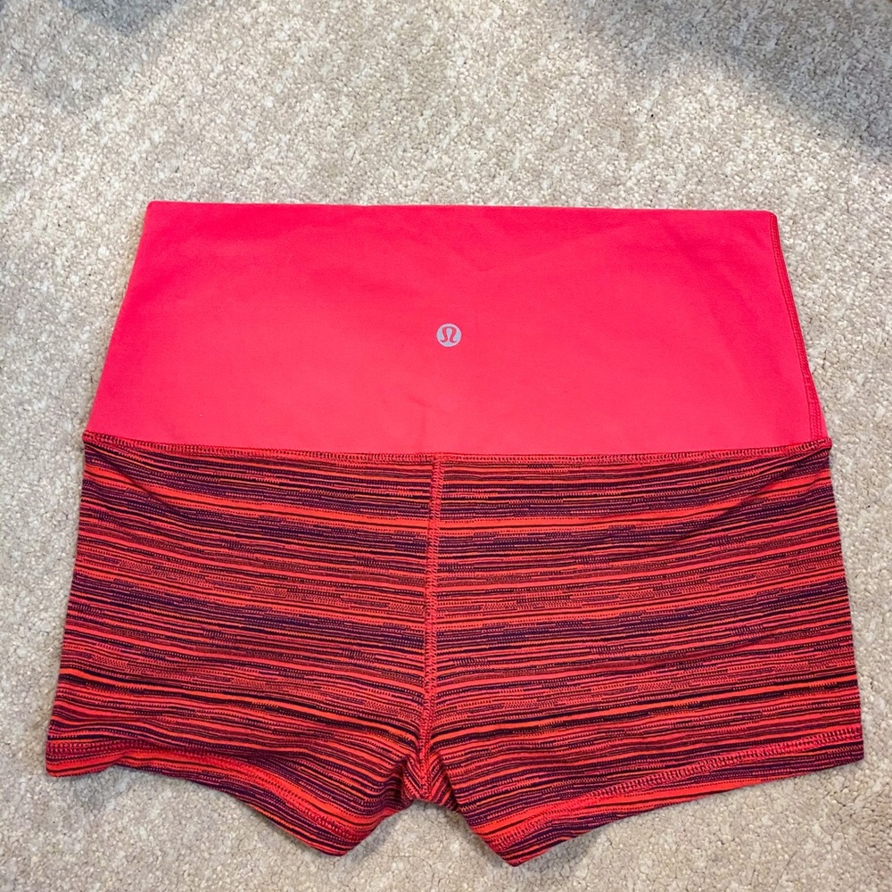 Lululemon reversible red pink shorts
